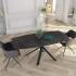 Table de réunion moderne avec plateau céramique et base croisée - gamme gizeh - France Bureau