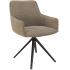 Chaise capitonnée en tissu beige avec assise pivotante et base pyramidale - gamme sloten-france bureau
