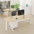 Bureau individuel droit avec convivialité latérale plateau mélaminé, caisson de rangement, électrification, gamme Achard - France Bureau