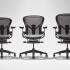 Siège de bureau ergonomique Herman Miller finition graphite carbon ou métal, gamme Aeron - France Bureau