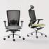 Fauteuil de bureau ergonomique Arcy vue arrière, dossier résille noir et vert - France Bureau