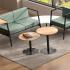 Jeu de deux tables basse plateau nebraska et piètement noir - Gamme Aven basse - France Bureau