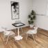 Table de restauration avec plateau noir  pied design blanc, gamme Aven - France Bureau