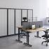 Bureau modulable open space, plateau mélaminé hêtre et pieds métalique noir, Fabrication Française, gamme Barral - France Bureau