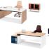 Bureaux de direction sur meuble de service avec bibliothèques assorties - Gamme civetta - France burau