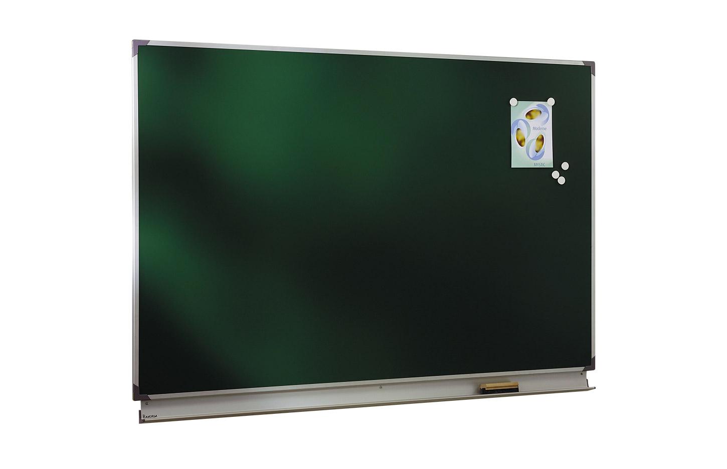 Tableau rectangulaire aimanté vert avec barre de rangement pour craie - Gamme écrire à l\'école - France bureau