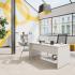 Bureau opératif avec plateau mélaminé, pied panneau ou ouvert, Fabrication Française, gamme Jocou - France Bureau