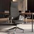 Fauteuil de direction dos en placage bois accoudoirs chromés, gamme Krios - France Bureau