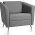 Fauteuil d\'accueil en tissu Xtreme gris blizzard pieds métal chromé, Fabrication Française, gamme Laïta - France Bureau