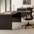 Bureau individuel rangements accessoires plateau mélaminé pieds panneaux, gamme Lans - France Bureau