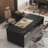 Bureau de direction mélaminé ou bois pieds panneaux, gamme Mediano - France Bureau
