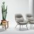 Fauteuil détente rembourrée confortable, gamme Miletto lounge - France Bureau