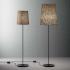 Lampadaire avec abat-jour en lin naturel ou en coton noir et structure en métal - Gamme Mistra lampadaire - France bureau