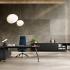Bureau direction bois ou verre, retour suspendu ou meuble de service, gamme Muzelle - France Bureau