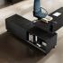 Bureau direction bois ou verre, retour suspendu ou meuble de service, gamme Muzelle - France Bureau