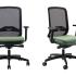 Siège de bureau ergonomique à roulette dossier résille et assise en tissu menthe, gamme Ostara - France Bureau