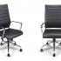 Fauteuil de direction Pike polyuréthane effet cuir noir, vues face et dos - France Bureau