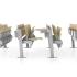 Siège amphithéâtre robuste fixe ou rabattable en mélaminé, gamme Pindo - France Bureau