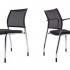 Siège de réunion dossier résille noir et assise tissu noir, gamme Pontis, France Bureau