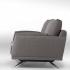 Canapé 2 places en tissu gris clair pieds métal noir design avec accoudoirs, gamme Pradro - France Bureau