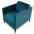 Fauteuil d\'accueil en tissu bleu piétement noir avec assise et dossier amovible - fabrication française - gamme santerno - france bureau