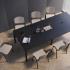 Chaise de réunion rembourré structure noir, assise et dossier en bois hêtre- gamme som - france bureau