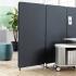 Cloison amovible bureau épaisseur 30 ou 50 mm coloris gris, piétements en I- gamme Spitz - France Bureau