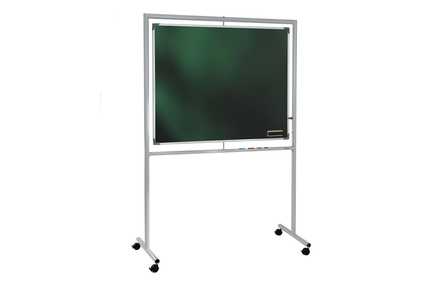 Tableau rotatif sur roulettes avec surface aimantée verte, gamme tableau mobile - France Bureau