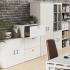Armoires de bureau en bois, portes battantes bois ou verre, gamme Tirso - France Bureau