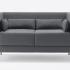 Canapé d\'accueil 2 places ou modulable méridienne et module d\'angle en tissu gris foncé - Gamme Velino - France Bureau