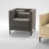 Fauteuil d\'accueil design avec accoudoirs, en tissu gris foncé, piétement métal carré - gamme velino - france bureau