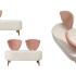 Canapé d\'accueil pouf banquette originale, tissu ou similicuir, avec dossier ou sans Fabrication Française, gamme Volta - France Bureau